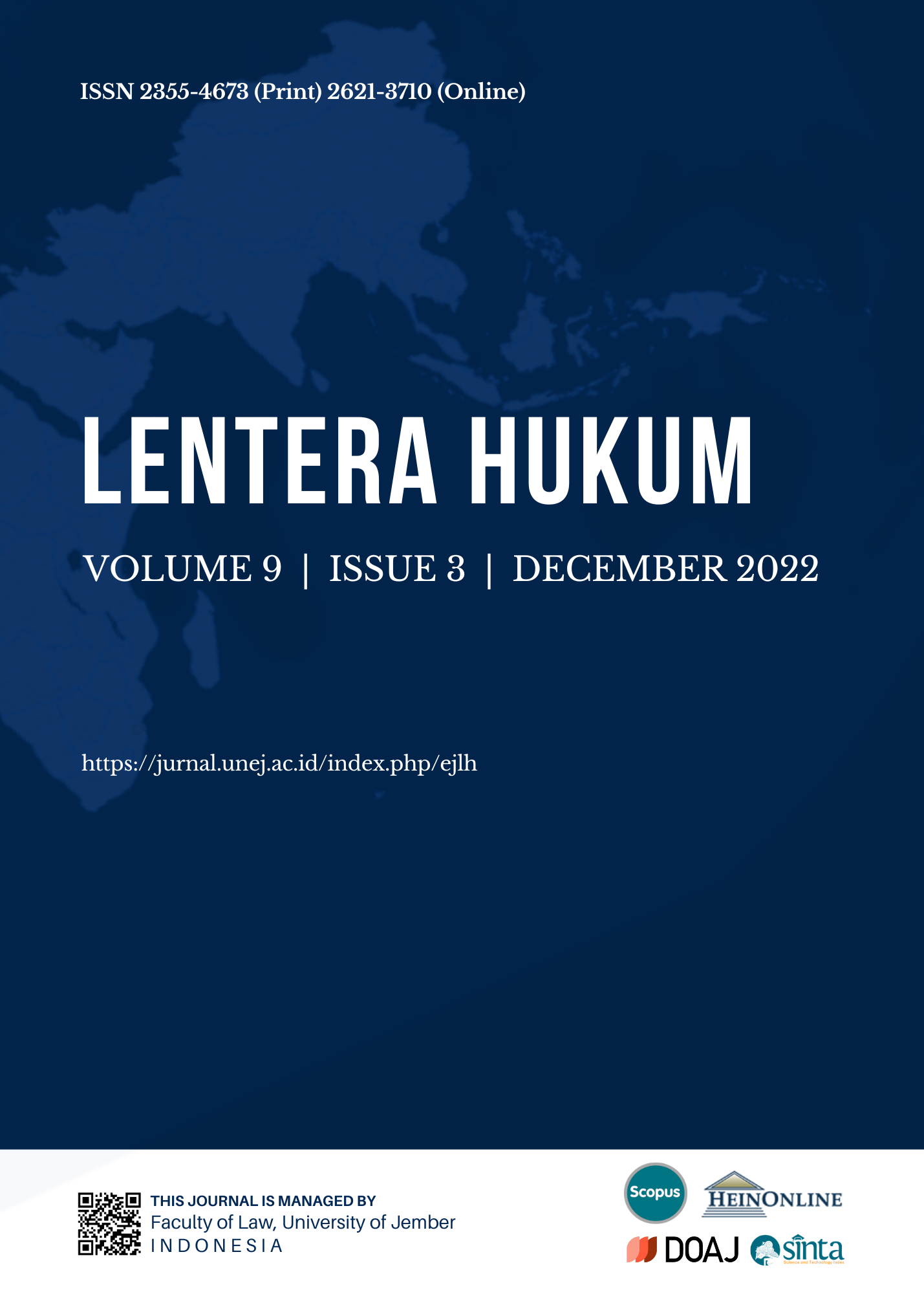 					View Vol. 9 No. 3 (2022): LENTERA HUKUM
				