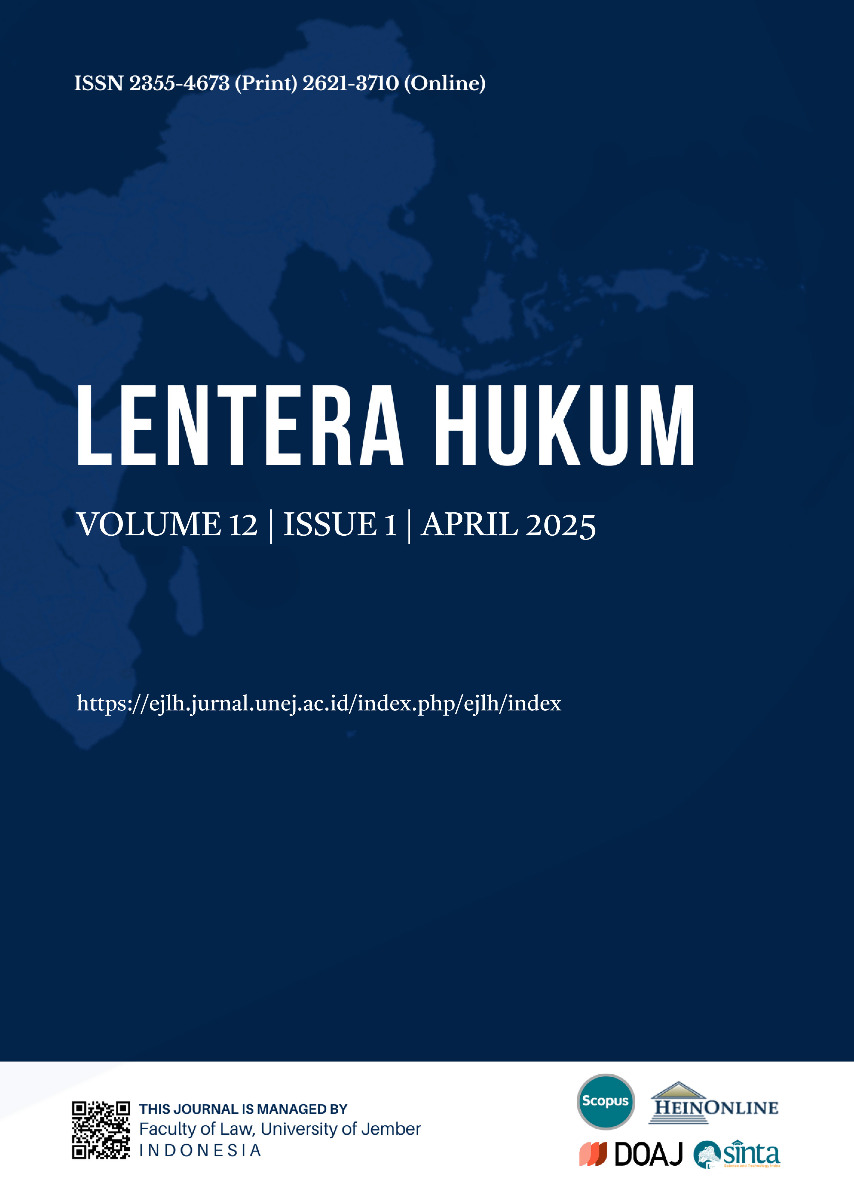 					View Vol. 12 No. 1 (2025): LENTERA HUKUM
				